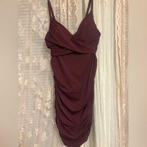 HALARA Deep Wine Mini Dress